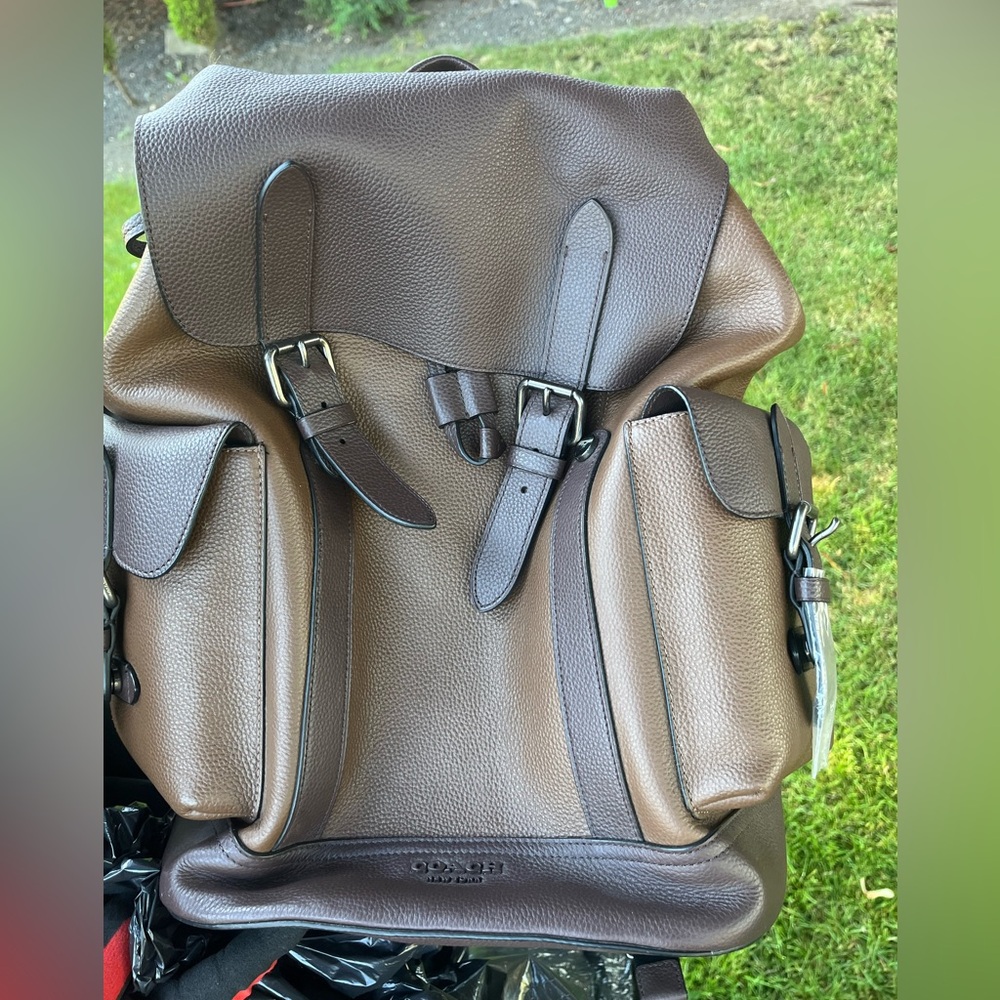 Coach Two-Tone Leather Backpack